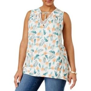COPY - NWT Style&Co Women's Printed Pineapple Bridge-Hem V-Neck Tank Top Plus 1X